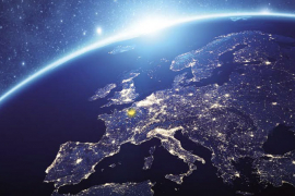 L'Europe de nuit vue de l'espace