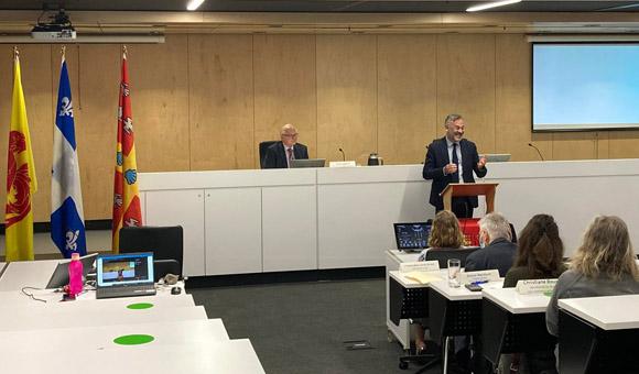 Yves Lejeune - docteur en droit et professeur émérite de l’UCLouvain, Charles-Emmanuel Coté, professeur à l'ULaval© Délégation générale Wallonie Bruxelles au Québec, 2021