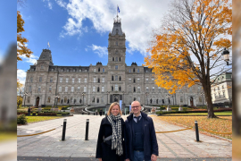 From left to right: Minister of Education of the Wallonia - Brussels Federation, Caroline Désir,  and the General Delegate, M. Yann Gall / © General Delegation of Wallonia-Brussels in Quebec