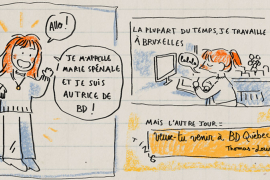 Extrait de la planche BD #1 de Marie Spénale pour le Festival Québec BD © Marie Spénale